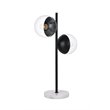 Living District Eclipse 2-Light Metal & Glass Table Lamp in Black/Clear