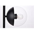 Living District Eclipse 2-Light Metal & Glass Table Lamp in Black/Clear
