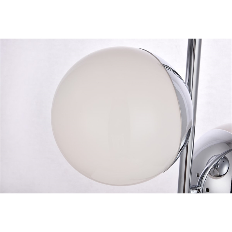 Living District Eclipse 2-Light Metal & Glass Table Lamp in Chrome/Frosted White