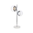 Living District Eclipse 2-Light Metal & Glass Table Lamp in Chrome/Clear