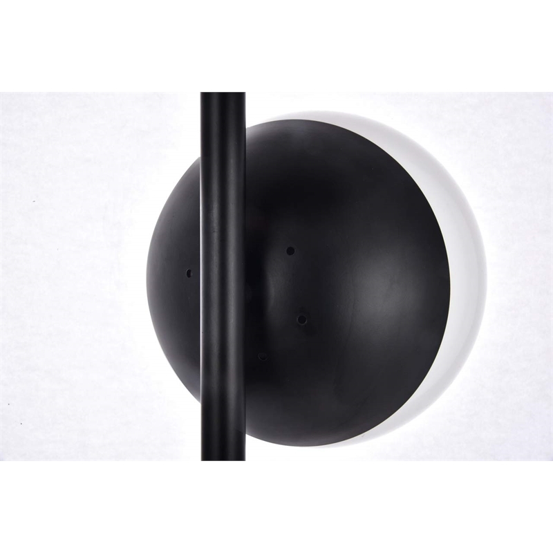 Living District Eclipse 3-Light Metal Floor Lamp in Black and Frosted White