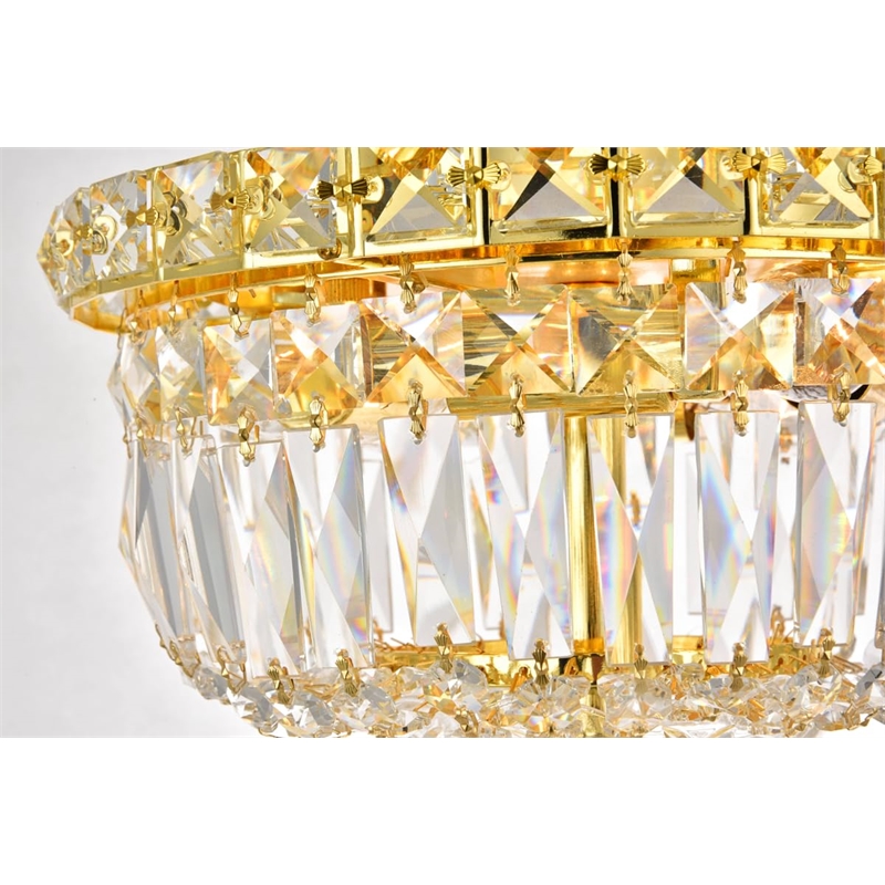 Living District Wiley 4-Light Transitional Metal Flush Mount in Gold