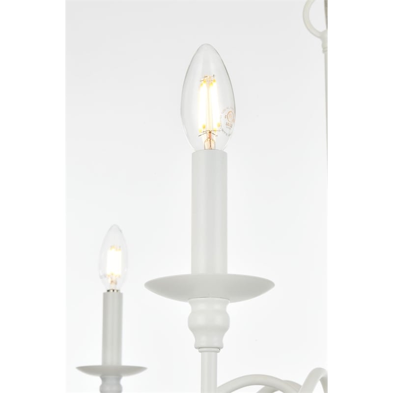 Living District Rohan 6-Light Transitional Metal Chandelier in Matte Black