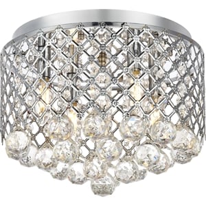 Living District Tully 4-Light Mid-Century Metal Flush Mount in Chrome