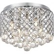 Living District Tully 4-Light Mid-Century Metal Flush Mount in Chrome