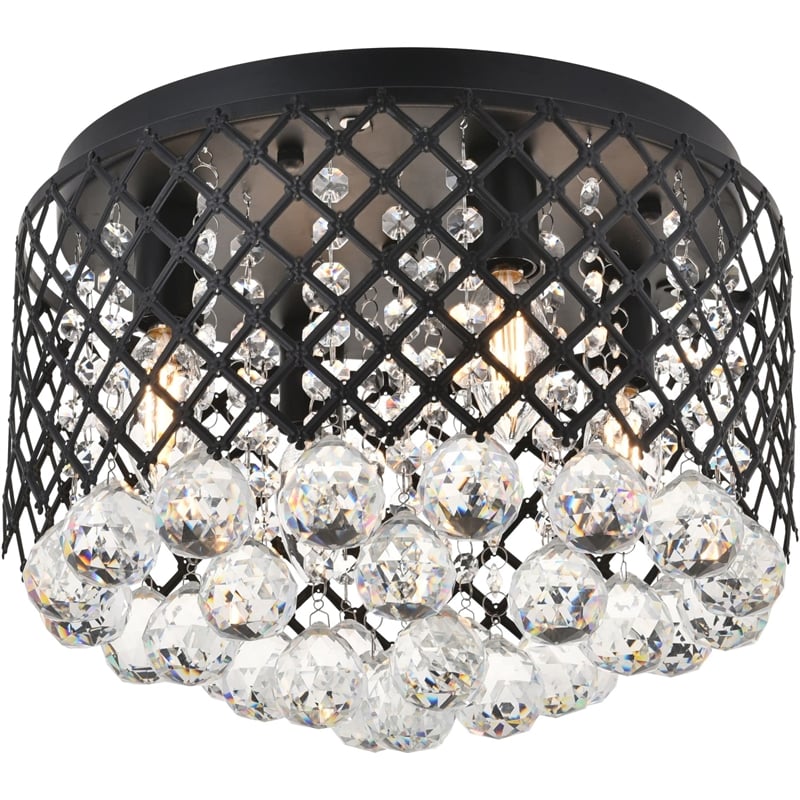Living District Tully 4-Light Mid-Century Metal Flush Mount in Chrome