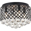 Living District Tully 4-Light Mid-Century Metal Flush Mount in Chrome