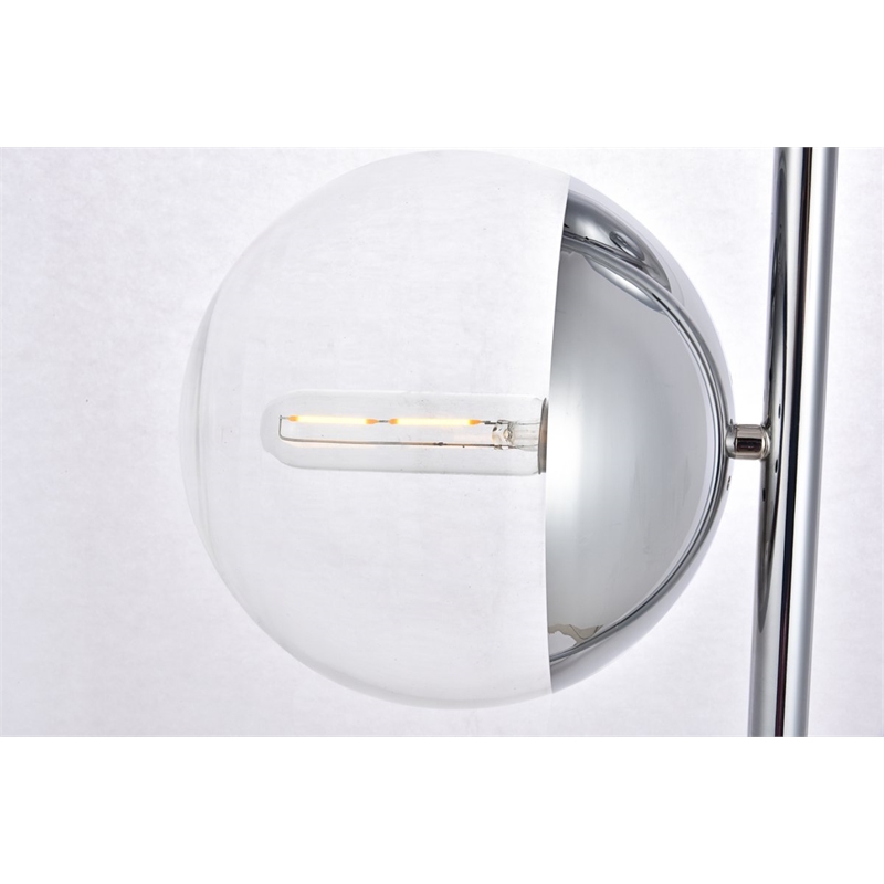 Living District Eclipse 3-Light Metal & Glass Floor Lamp in Chrome/Clear