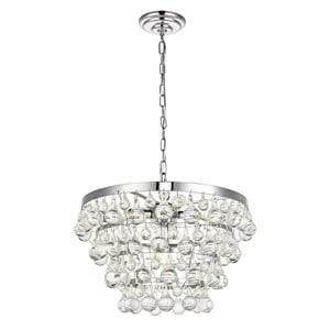 Living District Kora 5-Light Contemporary Metal Pendant in Chrome