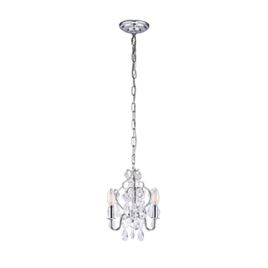 Living District Karter 3-Light Transitional Metal Pendant in Chrome