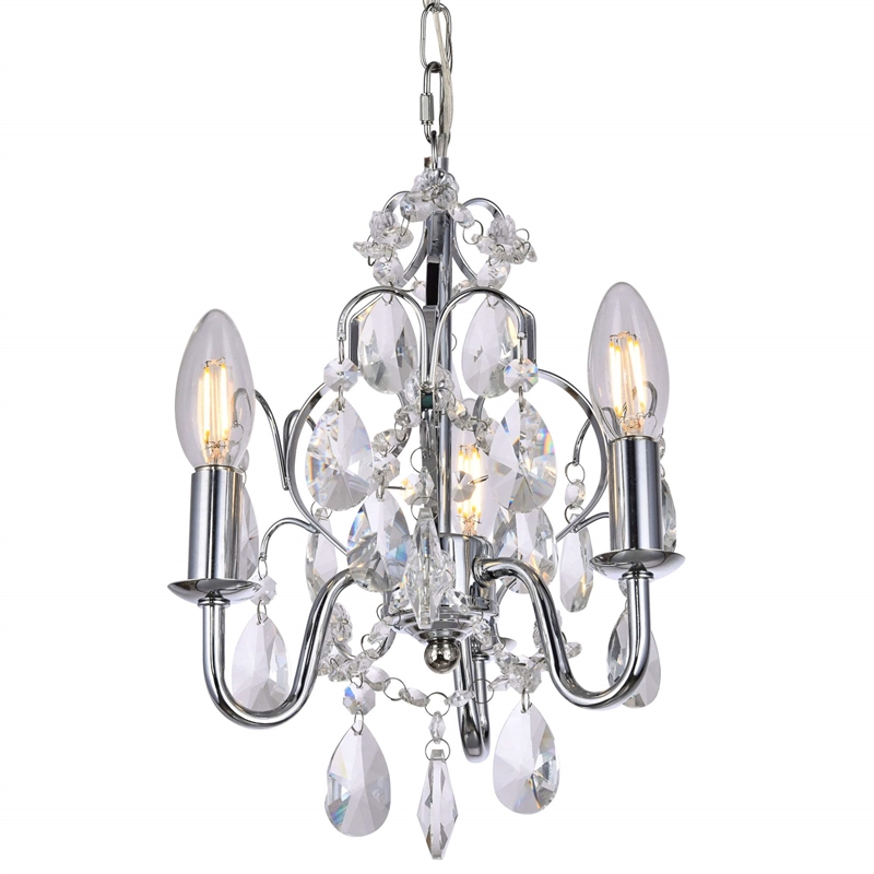 Living District Kaede 3-Light Transitional Metal Pendant in Chrome