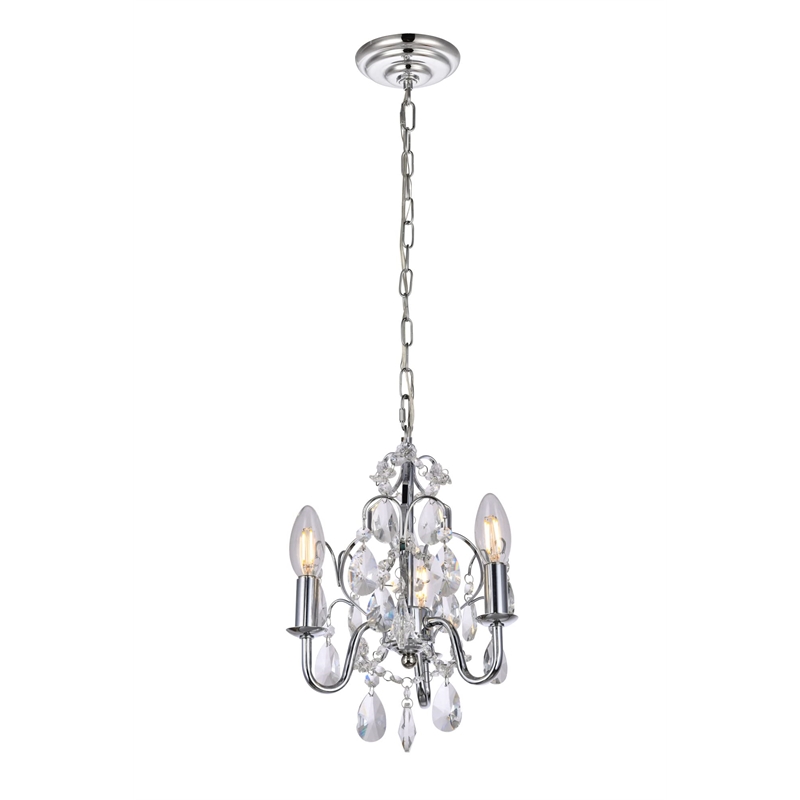 Living District Kaede 3-Light Transitional Metal Pendant in Chrome