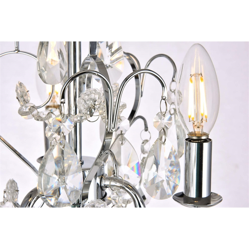 Living District Kaede 3-Light Transitional Metal Pendant in Chrome
