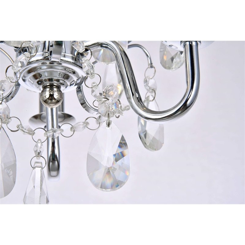 Living District Kaede 3-Light Transitional Metal Pendant in Chrome