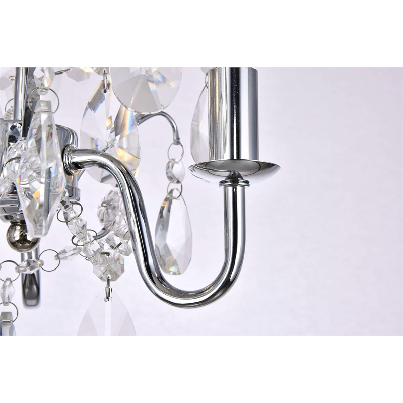Living District Kaede 3-Light Transitional Metal Pendant in Chrome
