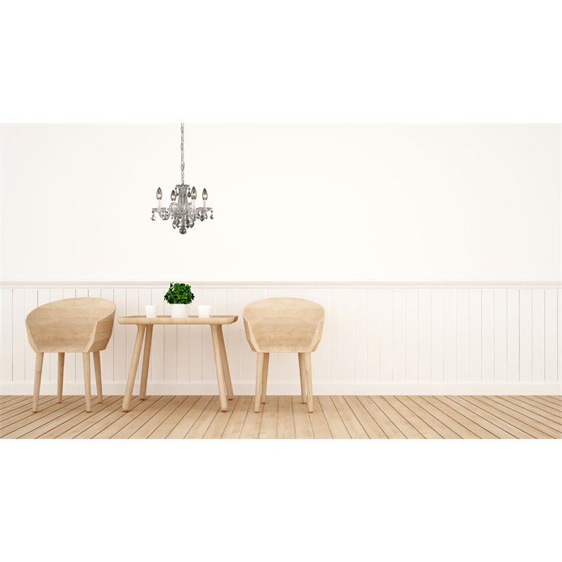 Living District Azalea 4-Light Transitional Metal Pendant in Chrome