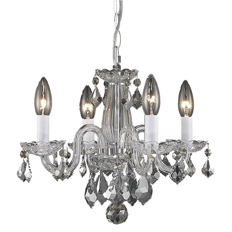 Living District Azalea 4-Light Transitional Metal Pendant in Chrome