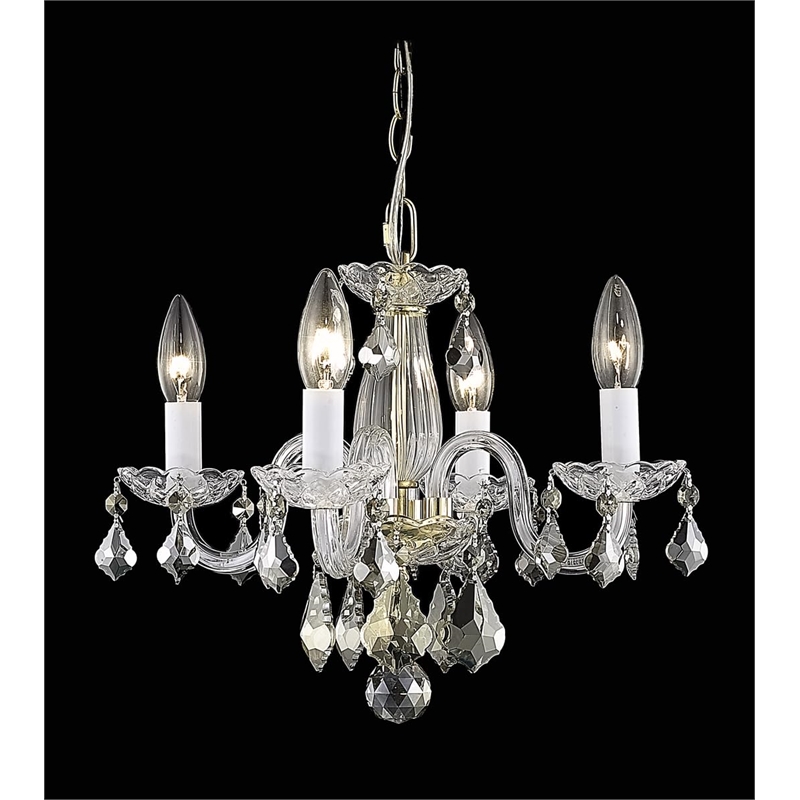 Living District Azalea 4-Light Transitional Metal Pendant in Gold