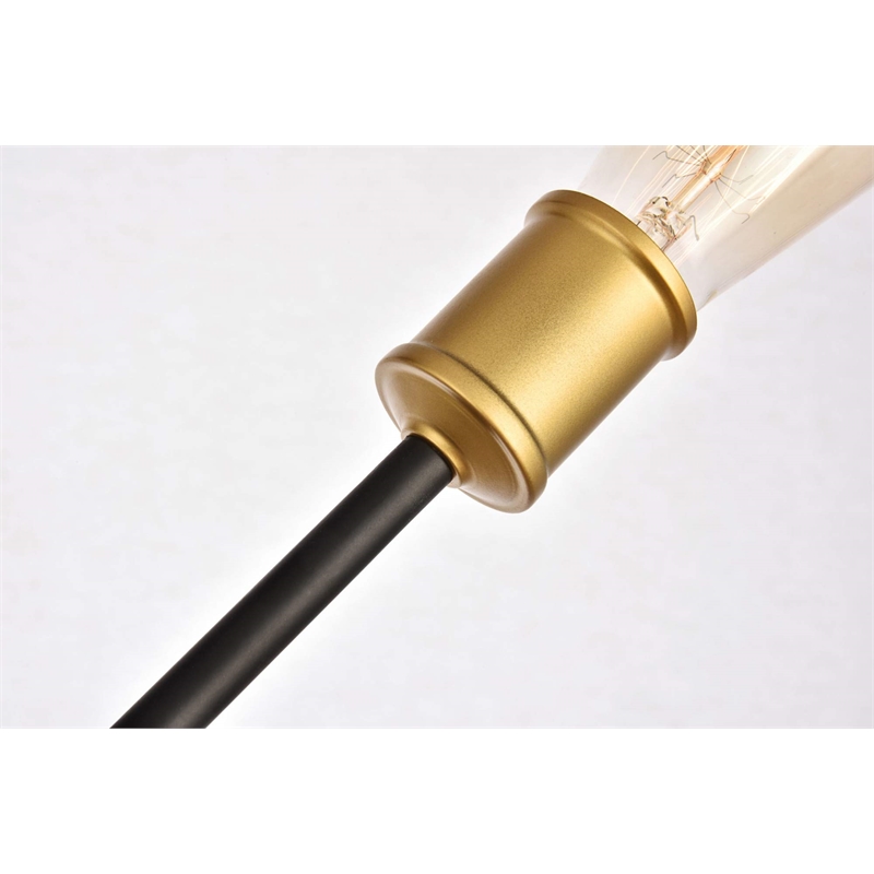 Living District Axel 6-Light Transitional Metal Flush Mount in Black and Brass