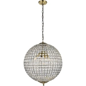 Living District Earlene 4-Light Transitional Metal Pendant in Antique Bronze