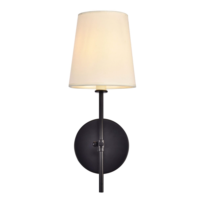 Living District Mel 1-Light Traditional Metal Wall Sconce in Black