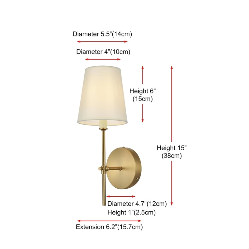 Living District Mel 1-Light Traditional Metal Wall Sconce in Black