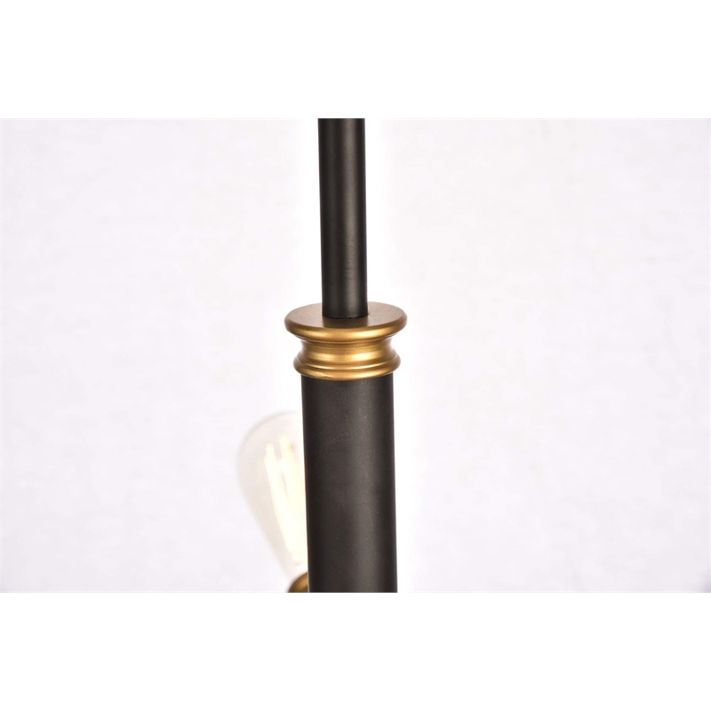 Living District Axel 10-Light Transitional Metal Chandelier in Black and Brass