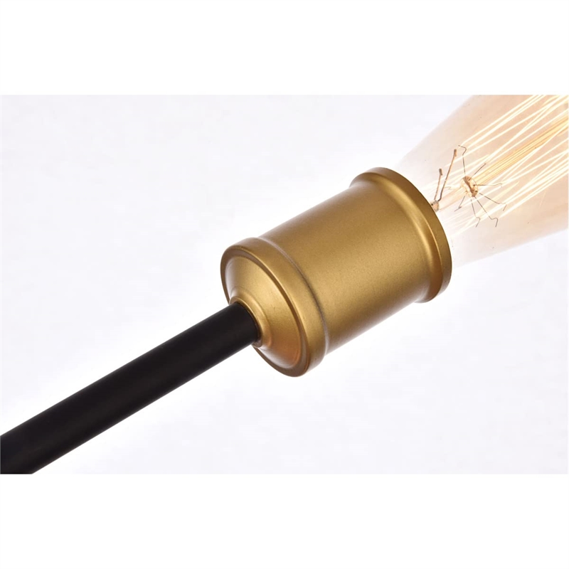 Living District Axel 5-Light Transitional Metal Wall Sconce in Black and Brass