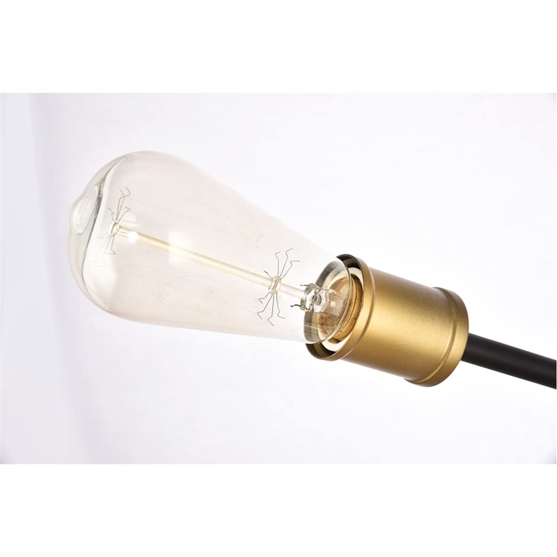 Living District Axel 5-Light Transitional Metal Wall Sconce in Black and Brass