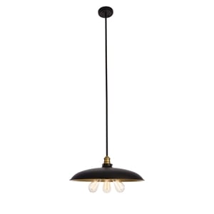 Living District Anders 3-Light Transitional Metal Chandelier in Black and Brass
