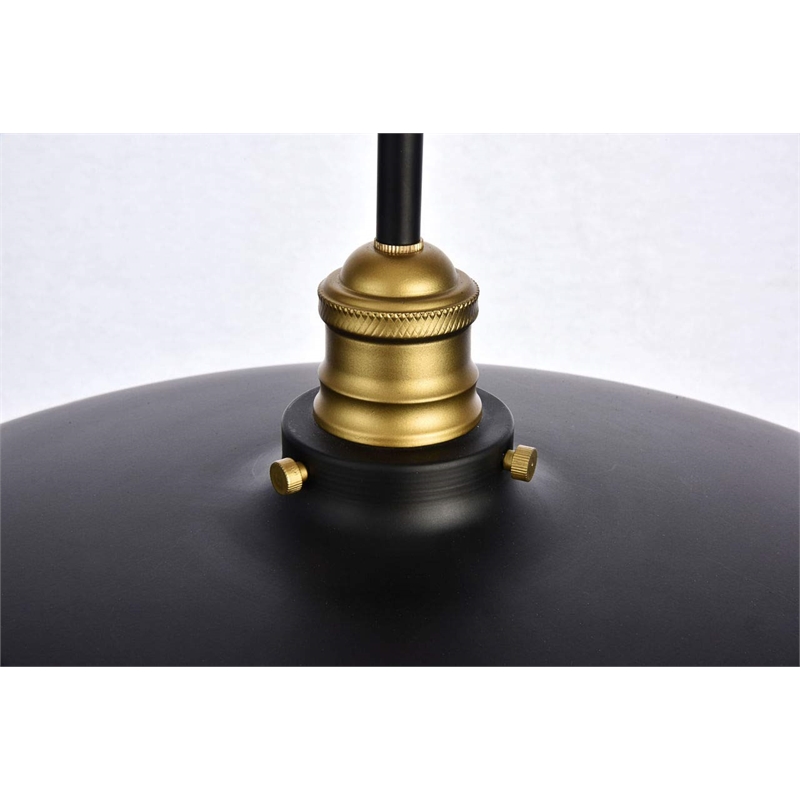 Living District Anders 3-Light Transitional Metal Chandelier in Black and Brass