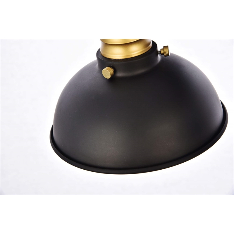 Living District Anders 3-Light Transitional Metal Wall Sconce in Black and Brass