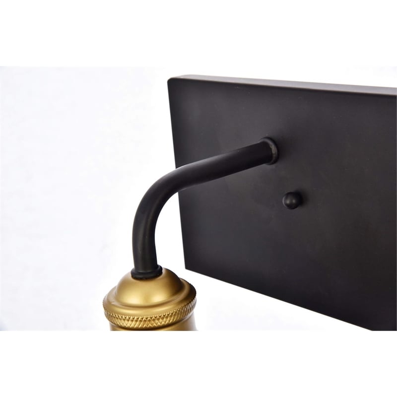 Living District Anders 3-Light Transitional Metal Wall Sconce in Black and Brass