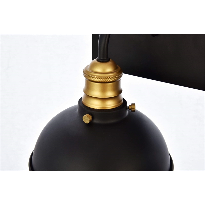 Living District Anders 3-Light Transitional Metal Wall Sconce in Black and Brass