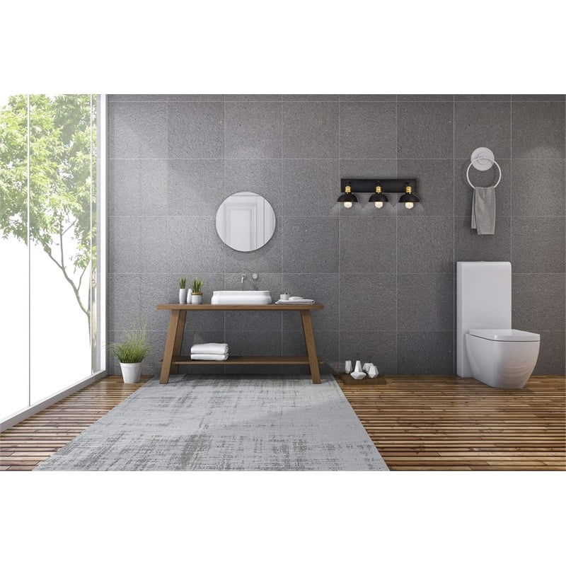 Living District Anders 3-Light Transitional Metal Wall Sconce in Black and Brass