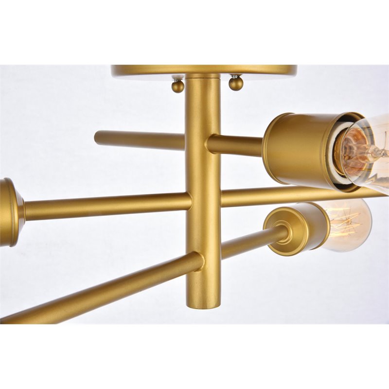 Living District Axel 5-Light Metal Wall Sconce in Brass Finish