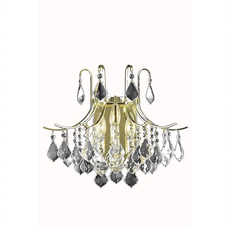 Living District Amelia 3-Light Transitional Metal Wall Sconce in Gold