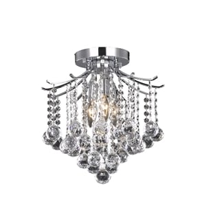 Living District Amelia 3-Light Transitional Metal Flush Mount in Chrome Finish