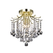 Living District Amelia 3-Light Transitional Metal Flush Mount in Gold Finish