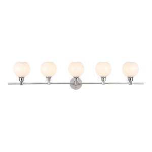 Living District Collier 5-Light Metal Wall Sconce in Chrome/Frosted White