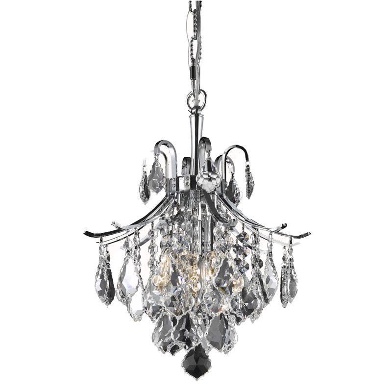 Living District Amelia 3-Light Transitional Metal Pendant in Chrome