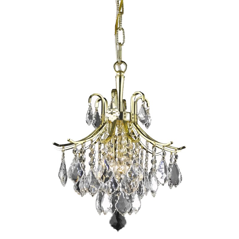 Living District Amelia 3-Light Transitional Metal Pendant in Gold