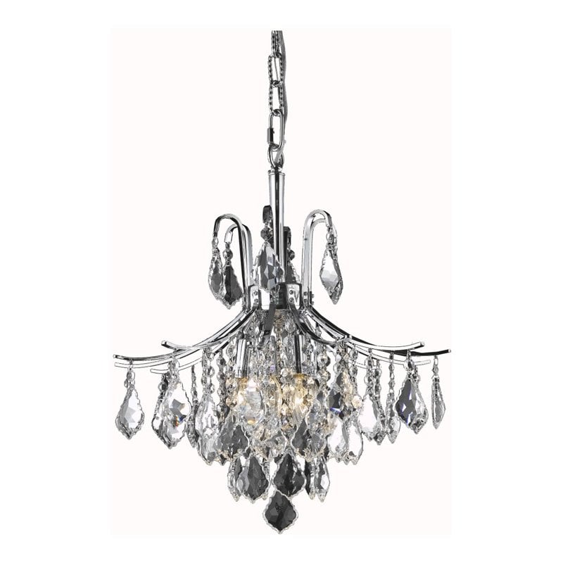 Living District Amelia 6-Light Transitional Metal Pendant in Chrome Finish