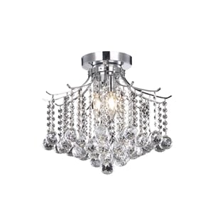 Living District Amelia 3-Light Transitional Metal Flush Mount in Chrome