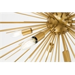 Living District Timber 8-Light Metal Pendant in Brass Finish