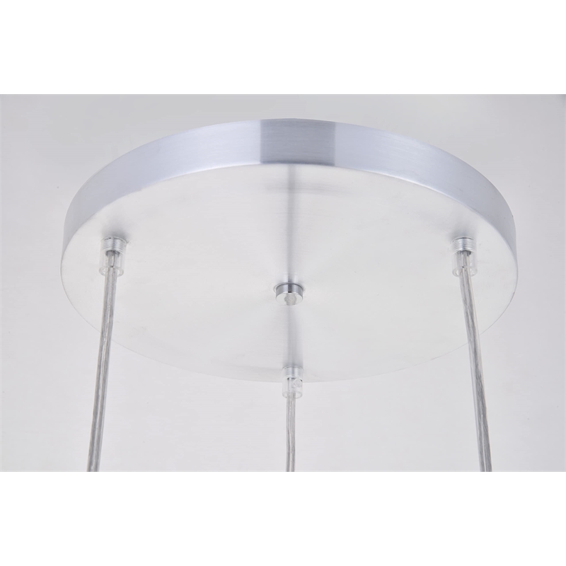 Living District Nora 3 Light Transitional Aluminum Pendant in Black