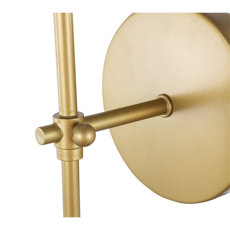 Living District Mel 1-Light Metal & Fabric Wall Sconce in Brass and White