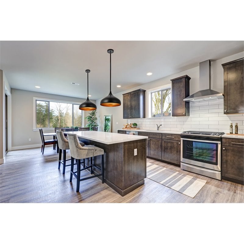 Living District Circa 1-Light Transitional Aluminum Pendant in Black