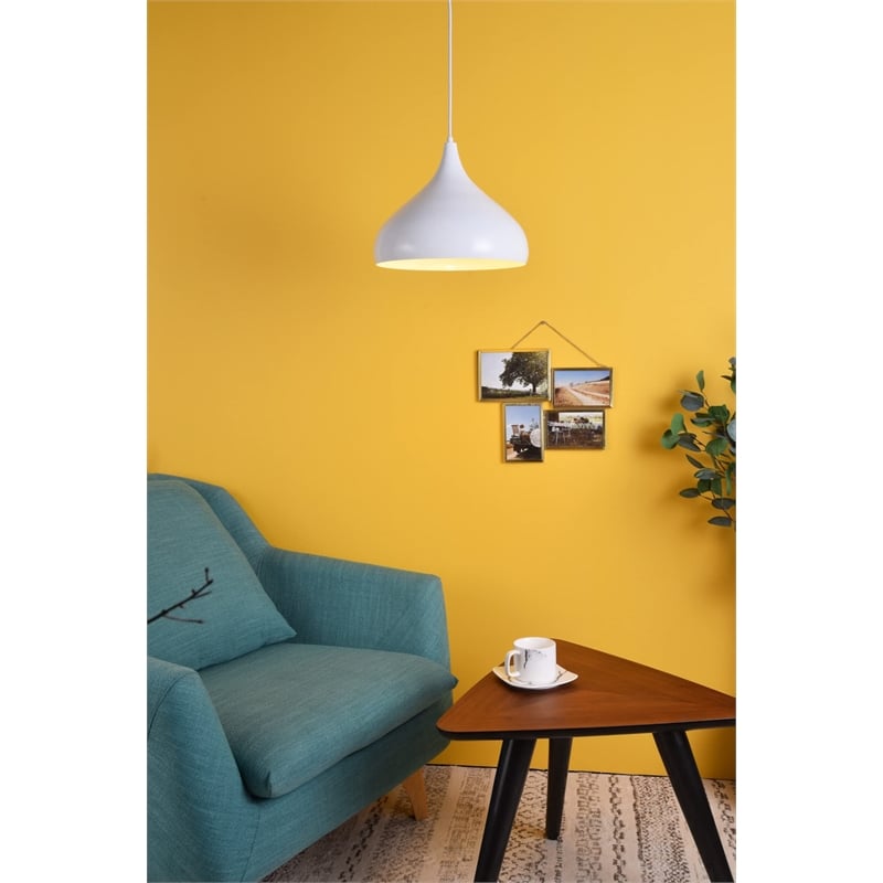 Living District Circa 1 Light Transitional Aluminum Pendant in Black Finish