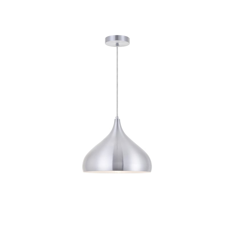 Living District Circa 1 Light Transitional Aluminum Pendant in Black Finish